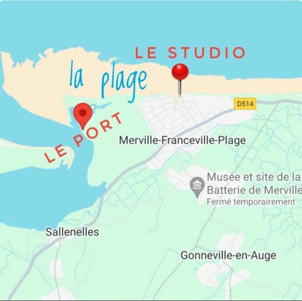 Studio Front De Mer Merville-Franceville-Plage Εξωτερικό φωτογραφία